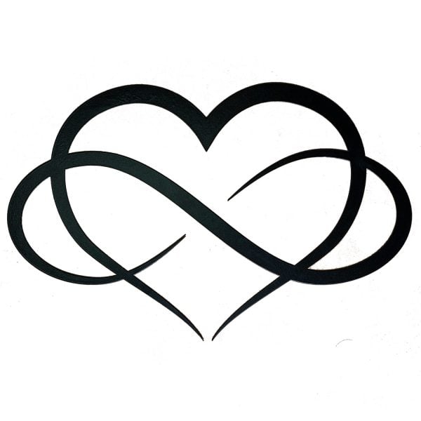Stylized Black Brushed Steel “Infinity Heart” Wall Art - product photo