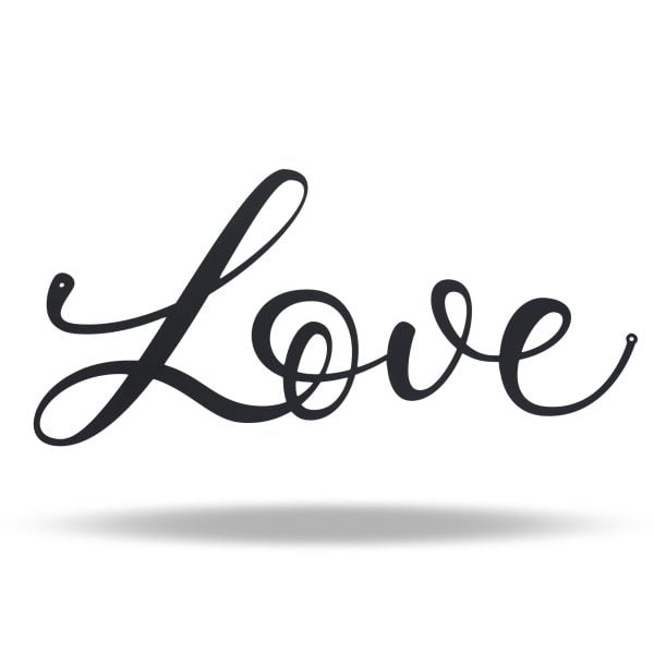 Stylized Brushed Steel “Love” Wall Art - product photo