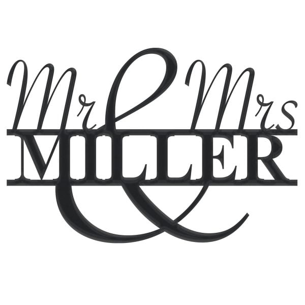 Personalized Mr. and Mrs. Metal Wall Sign (18 × 16 Inches)