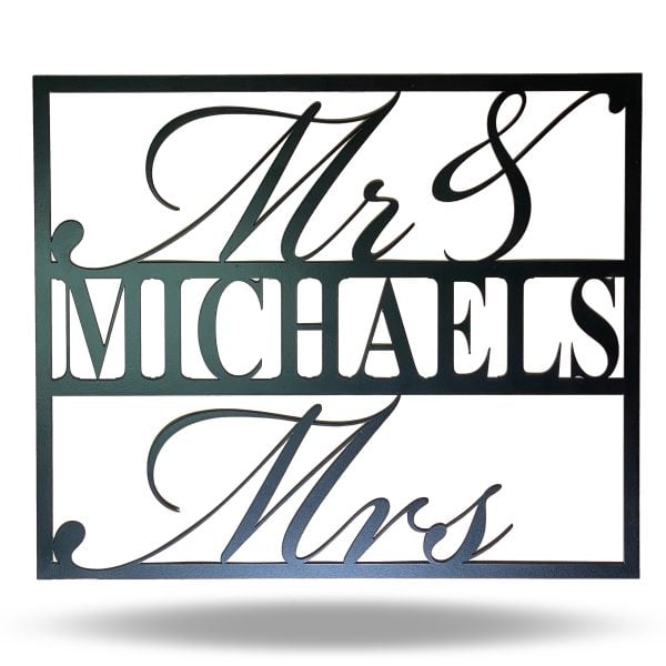 Personalized Mr. and Mrs. Metal Wall Sign (24 Inches)