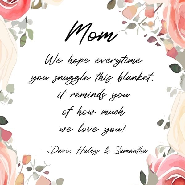 Personalized Mother's Day Blanket