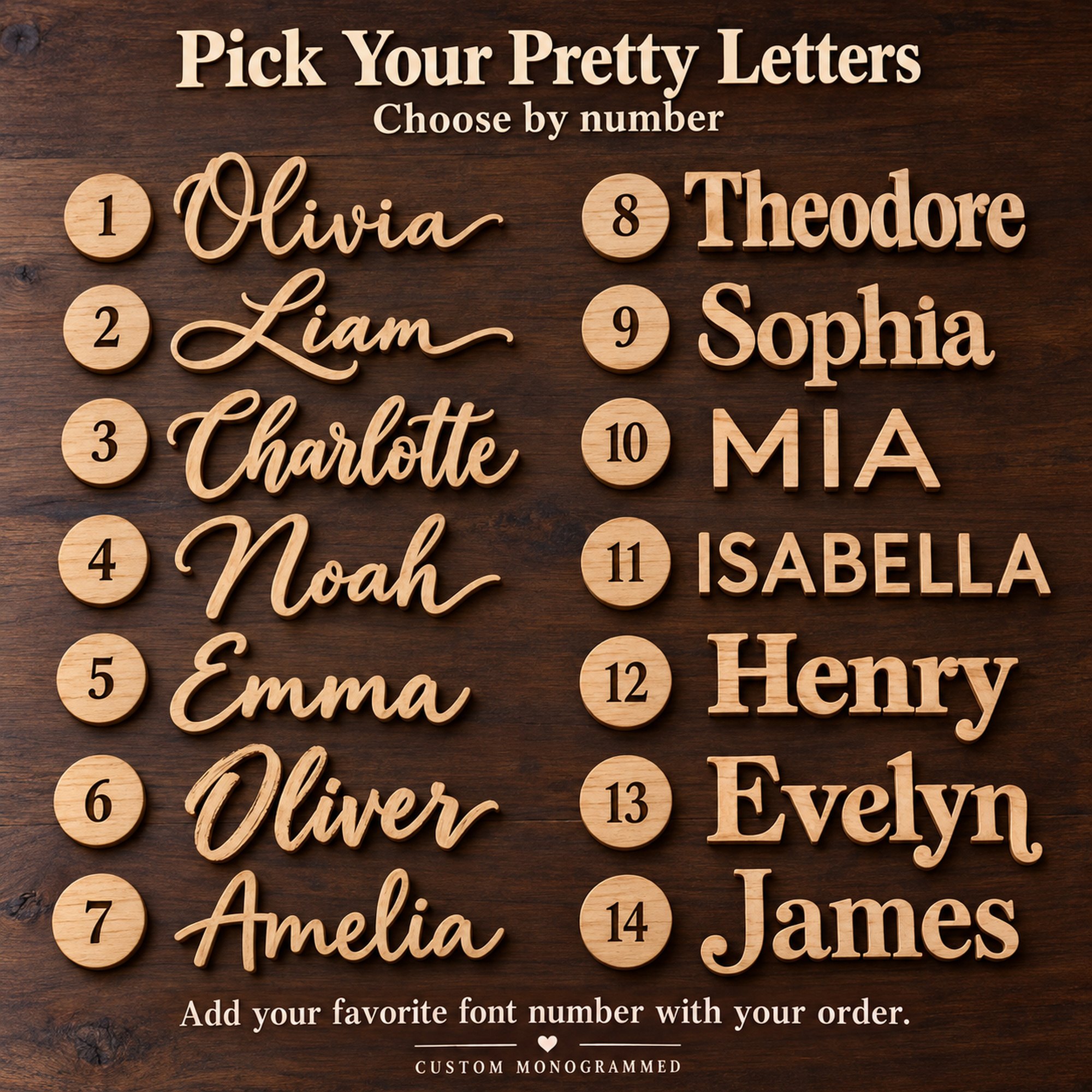 Wooden Name Sign for Nursery Wall Decor, Custom Name Sign Laser Cut in Real Wood, Kids Room Decor, Baby Shower Gift, Wooden Letters for Wall