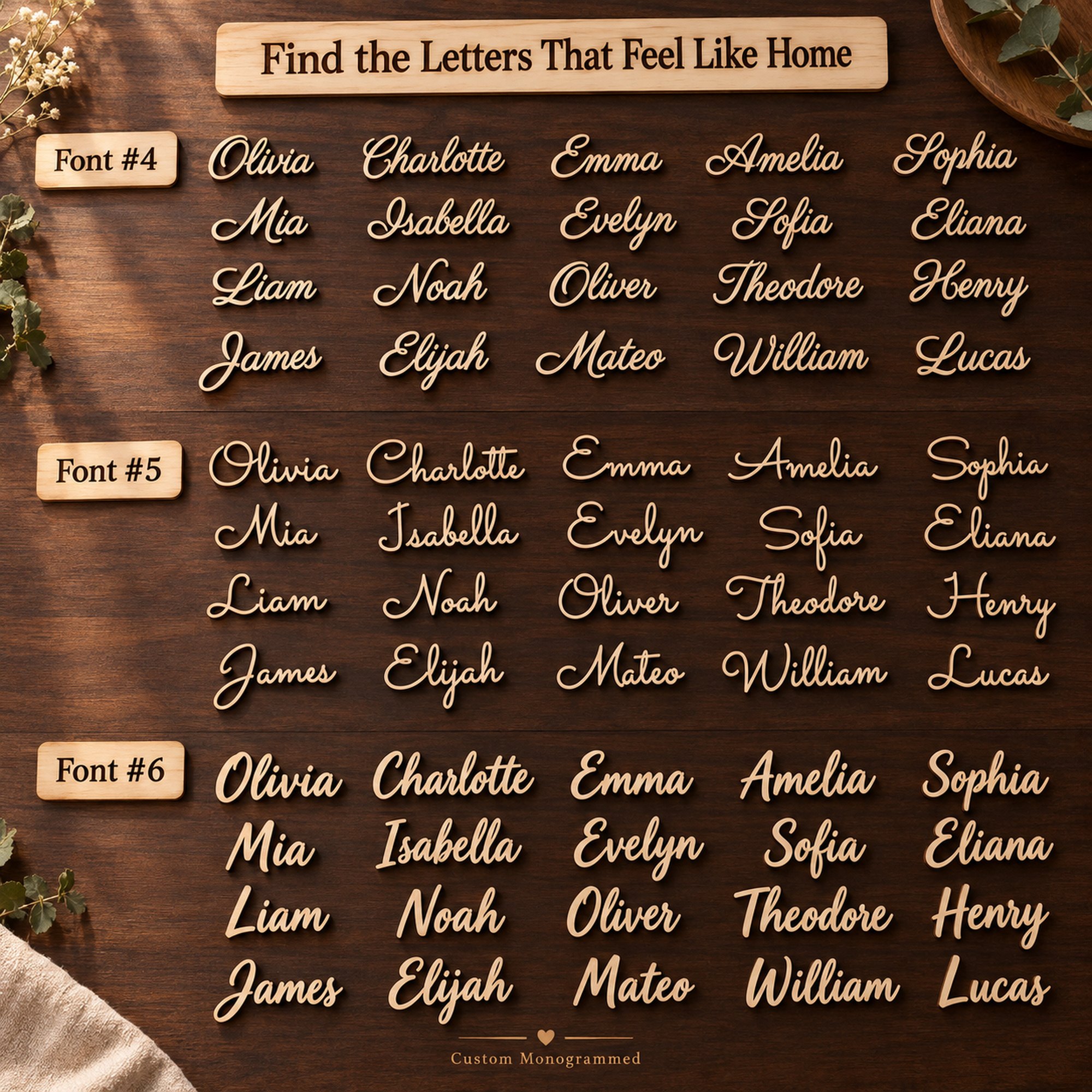 Wooden Name Sign for Nursery Wall Decor, Custom Name Sign Laser Cut in Real Wood, Kids Room Decor, Baby Shower Gift, Wooden Letters for Wall
